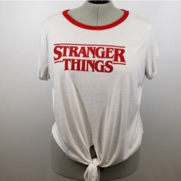 Stranger Things 3X Official Merch Tie Front Tee Retro Style Netflix - Picture 5 of 10